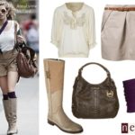 Nessi buty Stylizacje z beżowymi butami w roli głównej