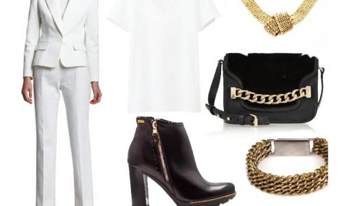 Złote detale, klamry, łwieki i łańcuchy