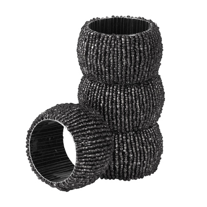 Kerstin Napkin Rings 4pcs Black