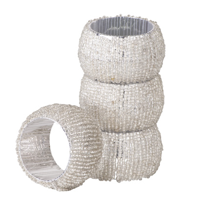 Kerstin Napkin Rings 4pcs Whiteclear