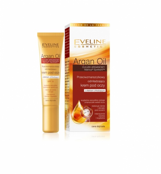 Przeciwzmarszczkowy odmładzający krem pod oczy Argan Oil Eveline Cosmetics LIFESTYLE, Uroda - Seria Argan Oil to innowacyjny program przeciwzmarszczkowy opracowany w laboratorium Eveline Cosmetics zapewniający spektakularny efekt odmłodzenia skóry.