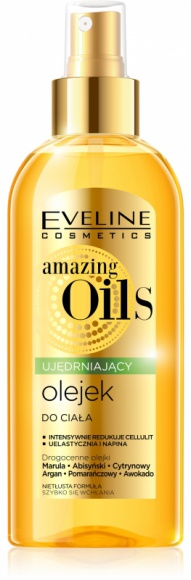 Eveline Cosmetics Ujędrniający olejek do ciała z serii amazing Oils LIFESTYLE, Uroda - Nietłusta formuła szybko się wchłania. Sekretem niezwykłej skuteczności AMAZING OILS jest unikalna formuła OIL SENSATION™ , która łączy w sobie moc 8 olejków roślinnych.