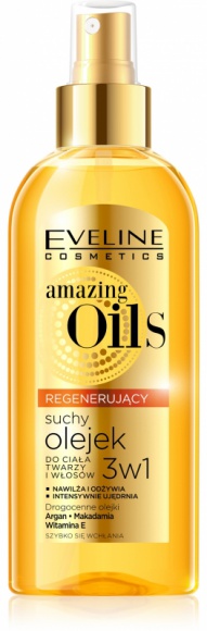 Eveline Cosmetics Regenerujący olejek do ciała, twarzy i włosów amazing Oils LIFESTYLE, Uroda - • Nawilża i odżywia • Intensywnie ujędrnia