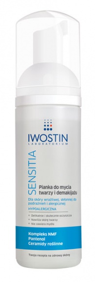 Pianka do mycia twarzy i demakijażu Iwostin Sensitia® LIFESTYLE, Uroda - Laboratorium Iwostin w odpowiedzi na oczekiwania osób ze skórą wrażliwą, skłonną do alergii i podrażnień, wzbogaciło serię Iwostin Sensitia® o preparat oczyszczający: Piankę do mycia twarzy i demakijażu Iwostin Sensitia®.