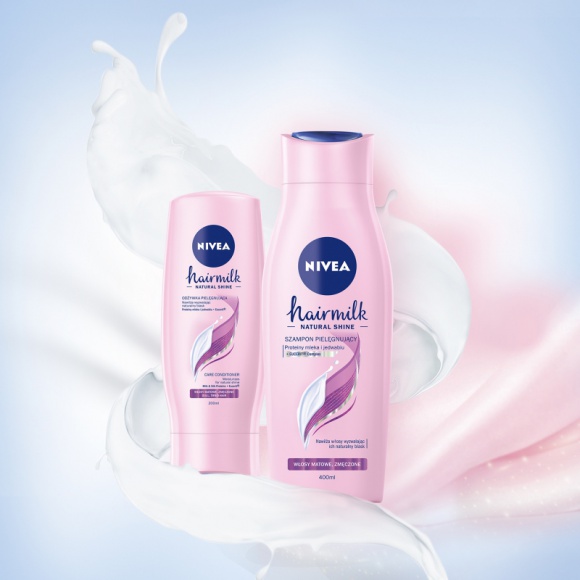 Uwolnij blask z nową wygładzającą mgiełką NIVEA Hairmilk Natural Shine LIFESTYLE, Uroda - Psst… wstrząśnij, spryskaj podsuszone włosy i ciesz się naturalnym blaskiem z nową wygładzającą mgiełką NIVEA Hairmilk Natural Shine.