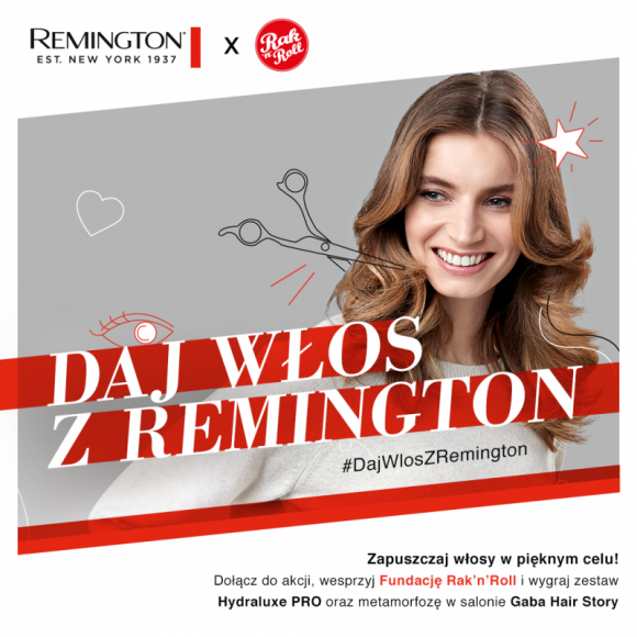Ruszyła akcja #DajWłosZRemington – Remington wspiera działania Rak’n’Roll LIFESTYLE, Uroda - Zadbaj, zapuść, zachęć! Z początkiem listopada ruszyła akcja #DajWlosZRemington. Jej celem jest wsparcie programu Daj Włos!, w ramach którego Fundacja Rak’n’Roll przekazuje bezpłatne peruki kobietom w trakcie leczenia onkologicznego. Jak dołączyć do akcji?