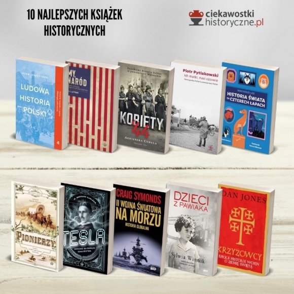 10 najlepszych książek historycznych 2020 według Ciekawostek Historycznych Książka, LIFESTYLE - Po burzliwych dyskusjach redakcji Ciekawostek Historycznych udało się stworzyć listę 10 najlepszych historycznych książek roku. Emocje towarzyszące temu wyborowi są dowodem na to, że na rynku naprawdę nie brakuje wartościowej literatury, która przybliża czytelnikom przeszłość.