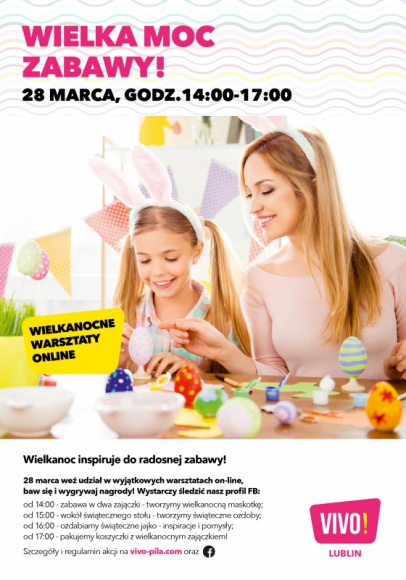 VIVO! Piła zaprasza na przedświąteczne warsztaty online dla rodzin Dziecko, LIFESTYLE - VIVO! Piła zaprasza na przedświąteczne warsztaty online dla rodzin. Uczestnictwo w wydarzeniu to szansa na spędzenie czasu w gronie najbliższych i odpoczynku od przedświątecznych obowiązków, a dla najmłodszych także do rozwoju umiejętności manualnych.